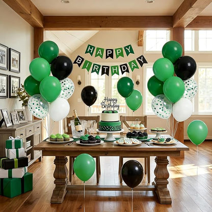 60pcs Green and Black Balloons 12inch - Image 7