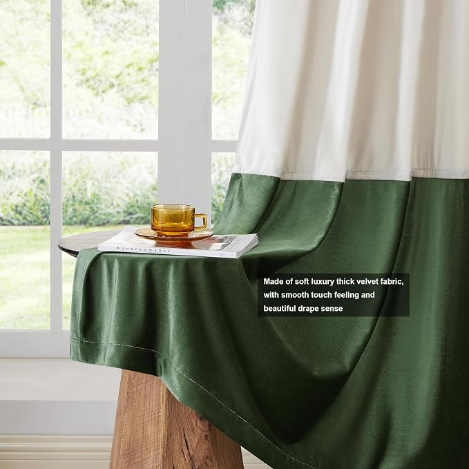 BULBUL Luxury Ivory Green Curtains 108 inches - Image 5