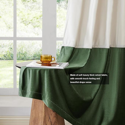 BULBUL Luxury Ivory Green Curtains 90 inches - Image 5