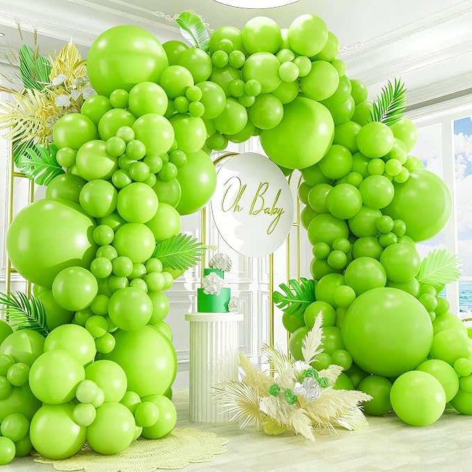 412pcs Lime Green Balloon Garland Arch Kit 18 12 10 5 Inch Different Sizes by PAXILE