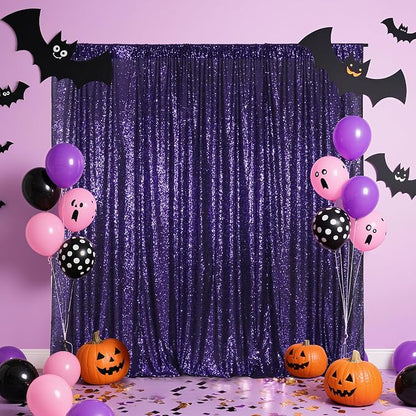 Poise3EHome Purple Sequin Backdrop, 10Ft x 10Ft Glitter Photography Background - Image 6