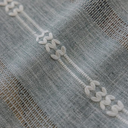 ENJOYBRIDAL Boho Curtains 96 Inch Length 2 Panels Semi Sheer Blue Grey Drapes - Image 4