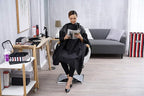 Professional Salon Cape Polyester Haircut Apron Shampoo & Chemical Resistant Haircut Cape,54”x62”,Black,C007013C-B
