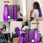 300 Pegs Braiding Rack with Large Drawers, 3-Sided Hair Rack with Wheels and 16 Braiding Tools, Hair Extension Holder 52 Inch Height for Hair Salon, Home