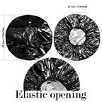 12 Pieces Deep Conditioning Caps Aluminum Foil Reusable Hair Processing Hair Coloring Shower Caps for Home Salon Use(12 Inch,Black)