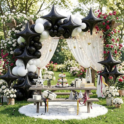 Black Star Balloons, 26 Inch and 10 Inch Black Stars Shaped Balloon - Image 5