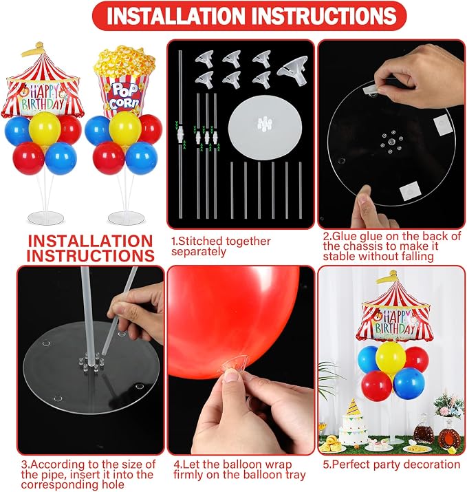 4 Sets Carnival Circus Party Balloons Stand Kit - Image 3