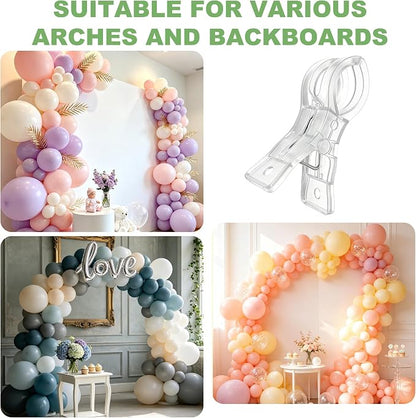 12 Pack Balloon Arch Clips, 3.5 Inch Clear Spring Clamps - Image 4