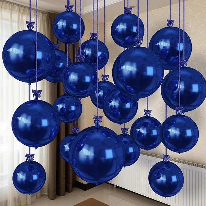 Navy Blue Round Foil Balloons by Togvu
