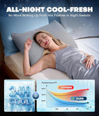Ultra-Chill Cooling Pillowcase Set of 2 for Hot Sleepers, Softer Than Silk Pillow Cases for Protecting Hair & Skin, Breathable Bed Pillow Covers w/Zipper, Gifts for Women & Men(Light Gray, King)