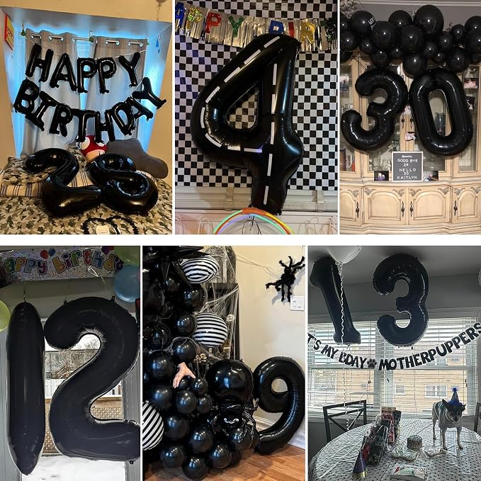 40 inch Number Balloon 0-9 Black Large Number 29 Balloons, Digital Balloons - Image 7