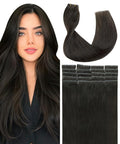 SURNEL Injection Tape in Hair Extensions Human Hair Darkest Brown Invisible Tape in Extensions 16inch 20 Pcs 35g(#2,16)