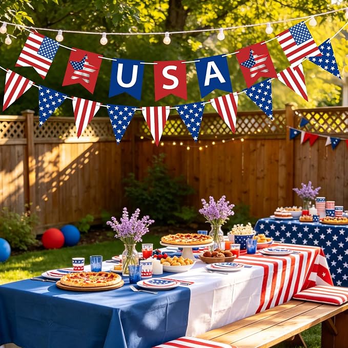 USA Banner 4th of July Patriotic Banner Red Blue Star and Stripes American - Image 7
