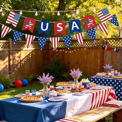 USA Banner 4th of July Patriotic Banner Red Blue Star and Stripes American - Image 7