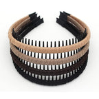 4pcs Hairbands for Women, Non-Slip Zig Zag Headbands, Adjustable Teeth Comb Hair Hoop, Daily Use, Yoga, Spa, Parties, Resin Cotton Blend