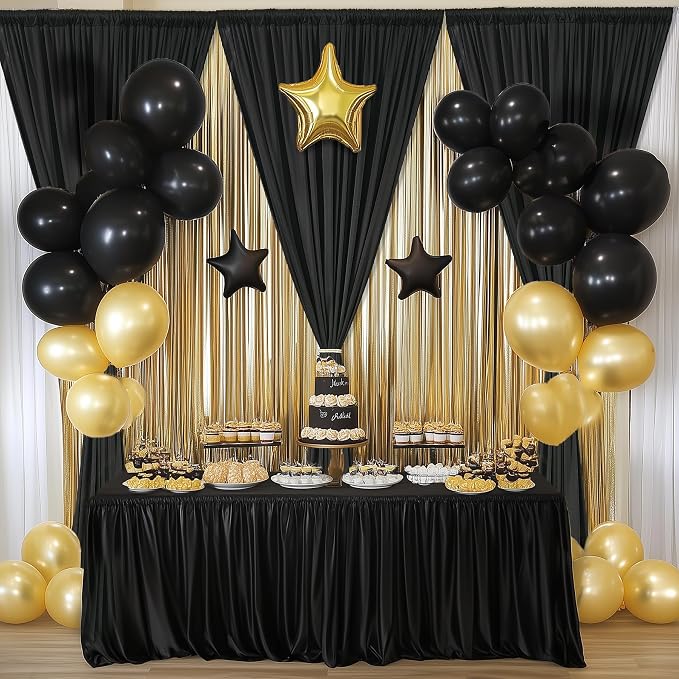 10×14ft Wrinkle Free Black Backdrop Curtain - Image 7
