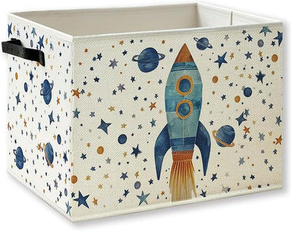Outer Space Rocket Nursery Storage Basket by KSDUT