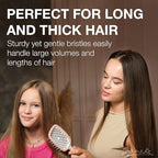 Janeke Superbrush Detangling Brush for Soft Smoothing Hair Brushing with Anti-Static Bristles - Vented Wet Hair Brush for Blow Drying Use - Perfect for Curly, Thick, Wavy, Fine Hair Types (Nude)