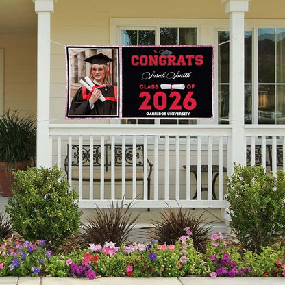 Graduation Banner, Personalized Graduation Class of 2026 Backdrop Decorations - Image 4