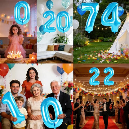 40 Inch Number 74 Balloons for 74th Birthday Party Decorations, 0-100 Jewelry - Image 7