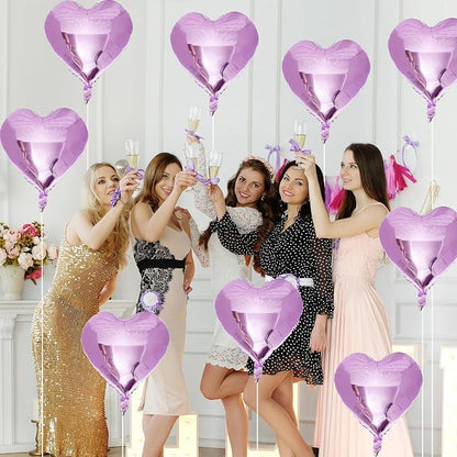Purple Foil Heart Balloons, 18 Inch Light Purple Helium Heart Balloons - Image 6