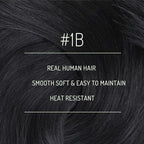RUNATURE Black Clip in Hair Extensions Real Human Hair 14 Inch, Thick Human Hair Clip in Extensions, Remy Hair Extensions Clip Ins, Double Weft Hair For Women, Add Hair Volume 120g 7pcs #1B Off Black