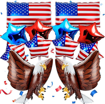 Zhanmai 12 Pcs Patriotic Eagle Foil Balloons American Party Decorations | Flag by Zhanmai