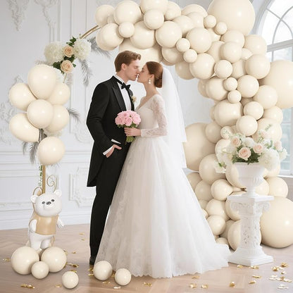 164Pcs Beige Cream Balloons Garland Arch Kit Different Sizes | 18 12 10 5 inch - Image 6