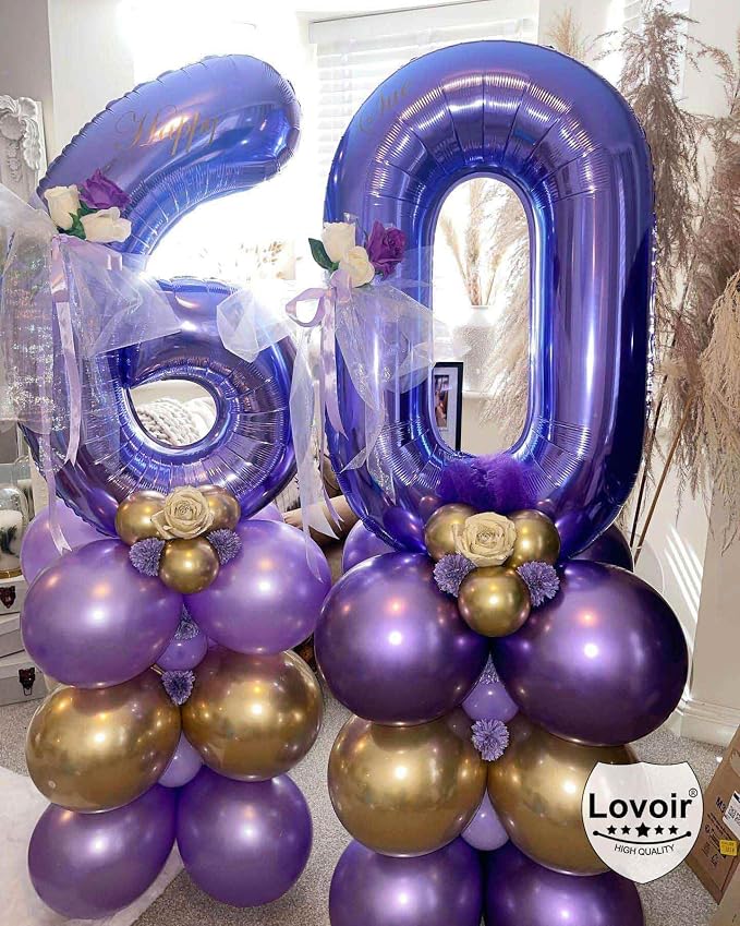 Purple Number 7 Balloons, 40 Inch Giant Number Balloons Foil Mylar Helium - Image 6