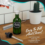 Nevlers 4 Oz Green Glass Dropper Bottle 24 PK | Leakproof Eye Droppers for Oils | Glass Tincture Bottles with Dropper, Shrink Wrap, Funnel, Brush, Marker & Labels | Eye Drop Dispenser Hair Oil Bottle