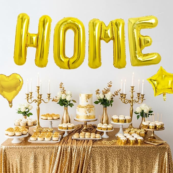 TONIFUL 40 Inch Large Gold Letter HOME Foil Balloons Alphabet Balloons | Giant - Image 4