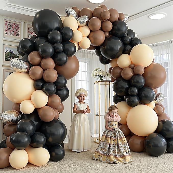 412Pcs Brown Black Nude Balloon Garland Arch Kit, 18 12 10 5 inch Different - Image 5