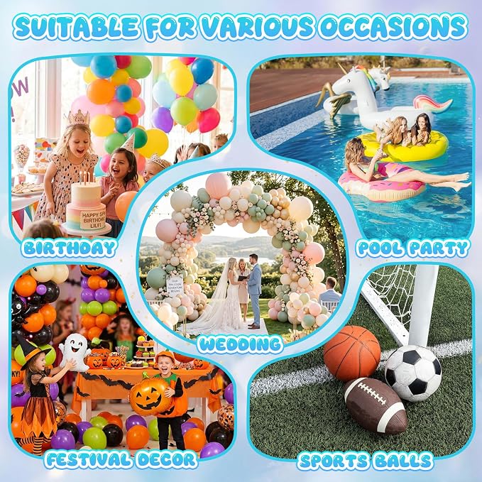 4-in-1 Electric Balloon Pump for All Balloons, Portable Dual Nozzle 600W Air - Image 7