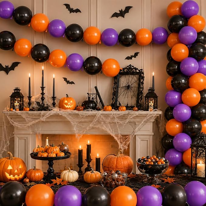 Black Purple Orange Link Balloons, Linking Balloons - Image 6