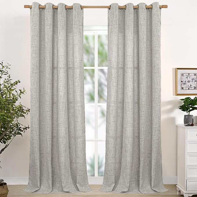 YoungsTex Linen Curtains 90 Inch Length by YoungsTex