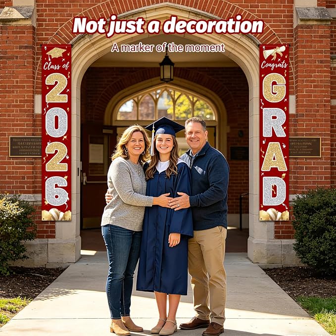Graduation Decorations 2026, Class of 2026 Banner Congrats Grad | Porch Sign - Image 6