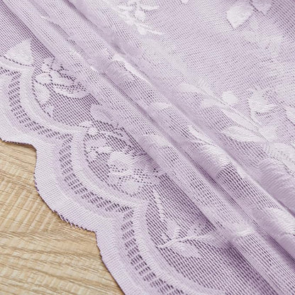 Lilac Lace Curtains Light Purple Lace Curtains 45 Inch Length 2 Panels Romantic - Image 7