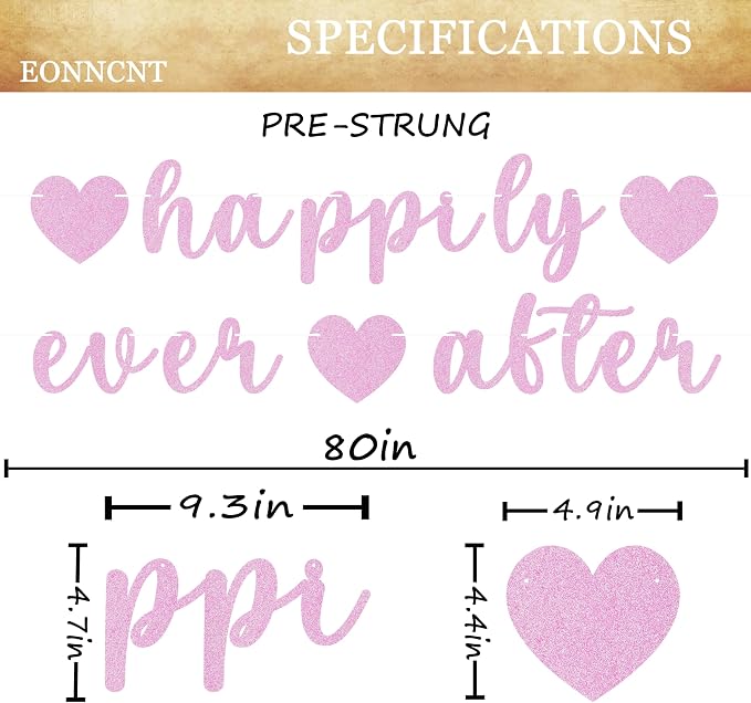 Pre-Strung Happily Ever After Banner - Image 3