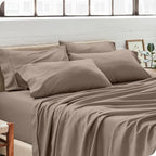 Bare Home Microfiber Bulk Pillow Cases - King Set of 4 - Cooling Pillowcases - Double Brushed - Taupe Pillowcases 4 Pack - Easy Care (King - 4 Pack, Taupe)
