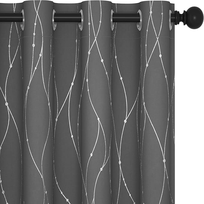 Deconovo Living Room Curtains 95 Inches Long, Thermal Insulated, Room Darkening - Image 2
