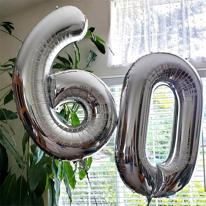 Silver Foil Balloon Number 8 for Boys, Large Number 8 Helium Balloon for Women - Image 8