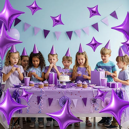 TONIFUL 30 Pcs Four Pointed Star Balloon 26In & 10In Purple Foil Balloon | - Image 5