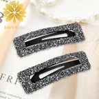 Rhinestone and Crystal Hair Clips 2-Pack, Sparkly Barrettes & Elegant Bling Accessories for Women & Girls(Set10)