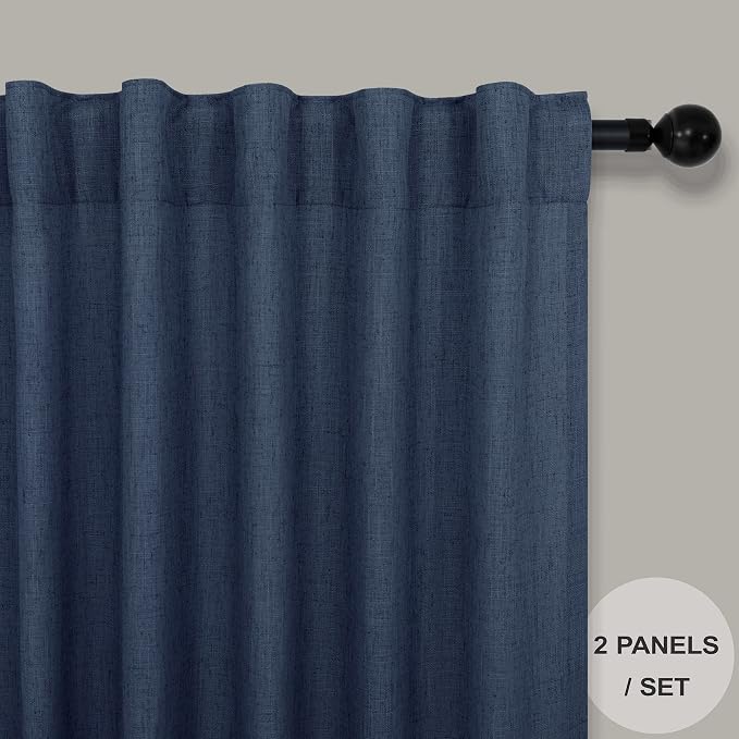 Navy Blue Curtains 72 Inch Length - Image 2