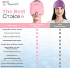 TheraICE Headache Relief Cap, Migraine Ice Pack Mask Products, Women Cooling Gel Hat, Face Cold Compress Head Wrap for Her Stress. Great Birthday Gift for Mom, Sister, Grandma, Girlfriend, & Teacher