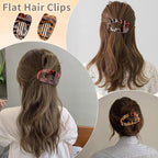 4Pcs Flat Hair Clips for Women Leopard French Claw Alligator Concord Flat Hair Clips Fashion Accessories for Women Girls