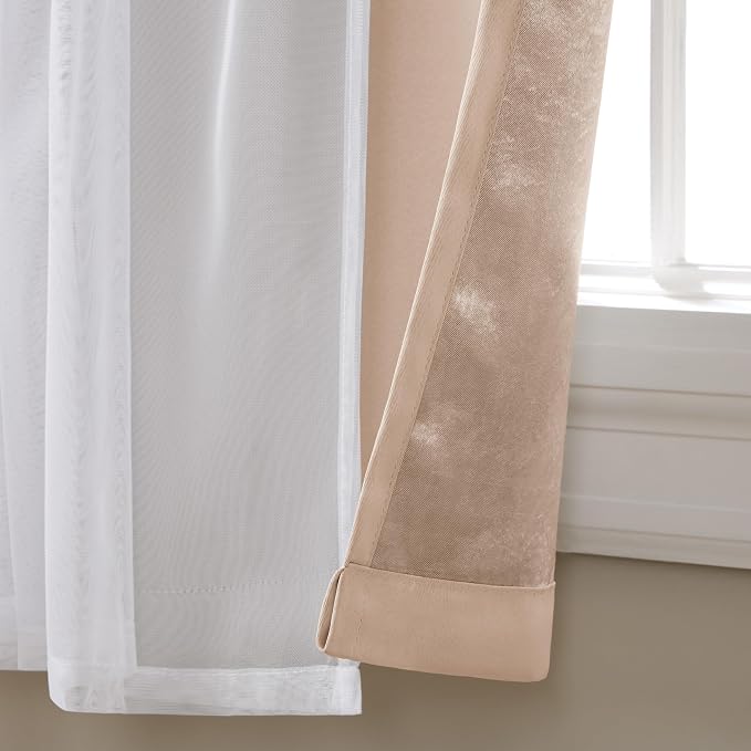 TOWN & COUNTRY LUXE Talia Double Layer Indoor Curtains, Sheer and Room - Image 2