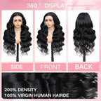 30 Inch 13x6 Body Wave Lace Front Wigs Human Hair 200 Density HD Transparent Lace Front Wigs for Black Women Glueless Frontal Wigs Human Hair Pre Plucked