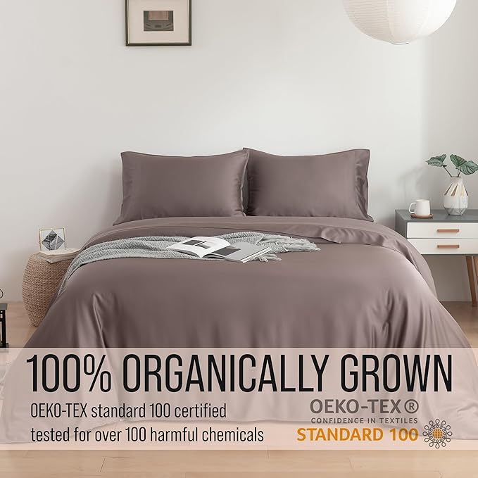 Bella Coterie | Luxury Bamboo Standard Size Pillowcase Set | 100% Organically Grown Bamboo Viscose | Ultra Soft | Cooling | 2 Pcs [Mocha]
