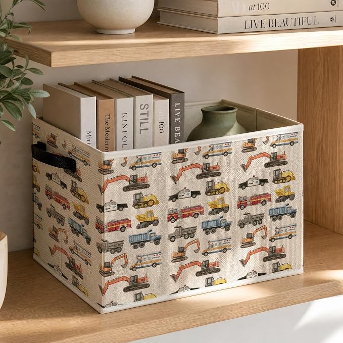 Construction Car Boys Nursery Storage Basket - Image 3